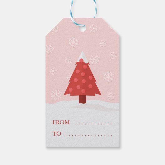 雪の中のクリスマスツリー ギフトタグ (裏面)