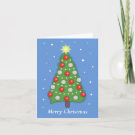 雪の中のクリスマスツリー 冬のホリデーカード カード