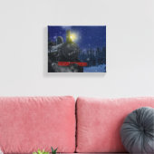 雪の中のクリスマストレイン キャンバスプリント (インサイチュ (リビング))