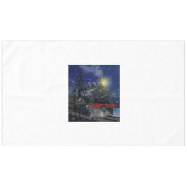 雪の中のクリスマストレイン テーブルクロス