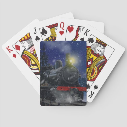 雪の中のクリスマストレイン トランプ (裏面)