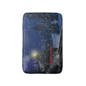 雪の中のクリスマストレイン バスマット (正面縦)