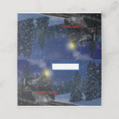 雪の中のクリスマストレイン プレイスカード (外部開封)