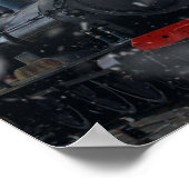 雪の中のクリスマストレイン ポスター (角)