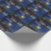 雪の中のクリスマストレイン ラッピングペーパー (角)