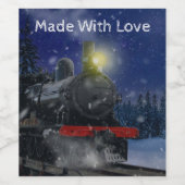 雪の中のクリスマストレイン ワインラベル (シングルラベル)