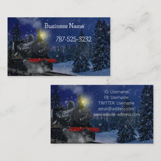 雪の中のクリスマストレイン 名刺 (正面/裏面)