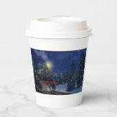 雪の中のクリスマストレイン 紙コップ (裏面)