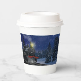 雪の中のクリスマストレイン 紙コップ