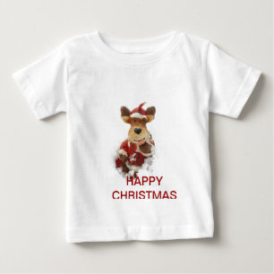 雪の中のクリスマスベア ベビーTシャツ