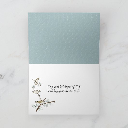 雪の中のクリスマスペンギンの家族 カード (内部)