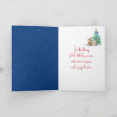 雪の中のクリスマス犬と猫 シーズンカード (内部)