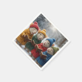 雪の中のクリスマス・キャロルのネズミ スタンダードカクテルナプキン (角)