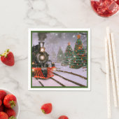 雪の中のクリスマス/冬の列車 スタンダードカクテルナプキン (インサイチュ)