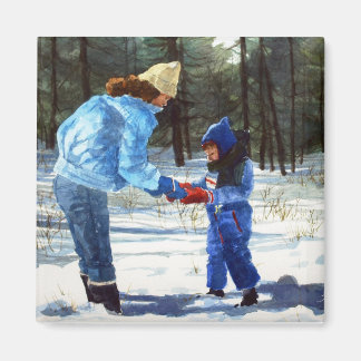 雪の中のクリス&ショーン マグネット