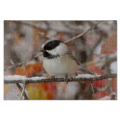 雪の中のクロガクチョウ カッティングボード (正面)
