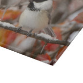 雪の中のクロガクチョウ カッティングボード (角)