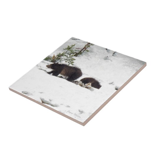 雪の中のグリズリー タイル (側面)