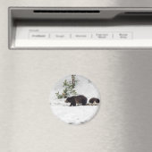 雪の中のグリズリー マグネット (インサイチュ (食洗機))