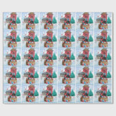 雪の中のグレートデーンドッグスクリスマスドッグハウススローP ラッピングペーパー (フラット)