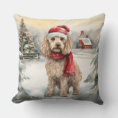 雪の中のコックポウ クッション (正面)