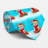 雪の中のコルギとクリスマスプレゼント ネクタイ (ロール)