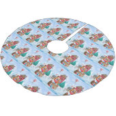 雪の中のコルギドッグクリスマスドッグハウス ブラッシュドポリエステルツリースカート (アングル)