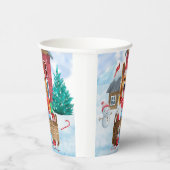 雪の中のコルギドッグクリスマスドッグハウス 紙コップ (右)