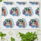 雪の中のコーギー キッチンタオル (折り畳み)