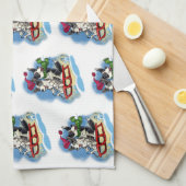 雪の中のコーギー キッチンタオル (四つ折り)