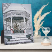 雪の中のコートハウスガゼボ フォトプラーク (側面)