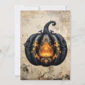 雪の中のゴシック様式の家ハロウィーンの衣装パーティー 招待状 (裏面)