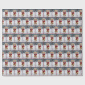 雪の中のゴールデンレトリエバー犬 ラッピングペーパー (フラット)