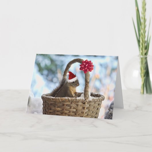 雪の中のサンタリス シーズンカード (正面)