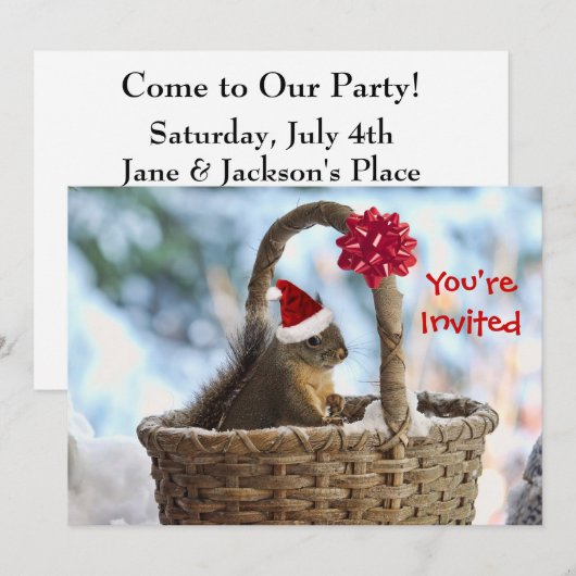 雪の中のサンタリス 招待状 (正面/裏面)