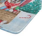 雪の中のサンバーナード犬クリスマスドッグハウス カッティングボード (角)