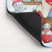 雪の中のサンバーナード犬クリスマスドッグハウス マウスパッド (コーナー)