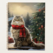 雪の中のシベリアン・キャット クリスマス プランナー手帳 (正面)