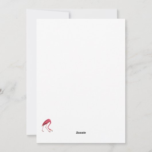 雪の中のシュレアルなフラミンゴ シーズンカード (裏面)