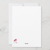 雪の中のシュールなフラミンゴ シーズンカード (裏面)