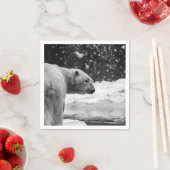 雪の中のシロクマ スタンダードカクテルナプキン (インサイチュ)