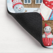 雪の中のジャック・ラッセル犬のクリスマスドッグハウス マウスパッド (コーナー)