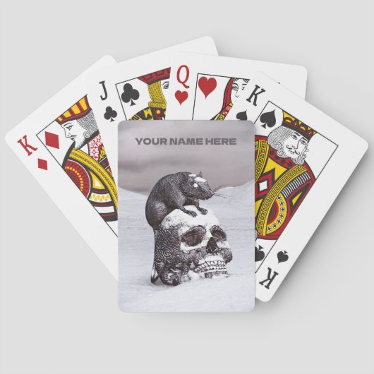 雪の中のスカルのネズミ トランプ (裏面)