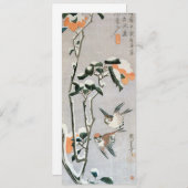 雪の中のスズメとツバキ安藤広重 (正面/裏面)