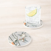 雪の中のスズメとツバキ安藤広重 コースター (側面)