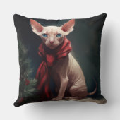 雪の中のスフィンクス犬 クッション (裏面)