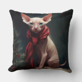 雪の中のスフィンクス犬 クッション (正面)