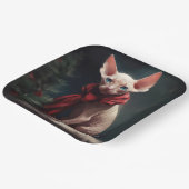 雪の中のスフィンクス犬 ペーパープレート (傾斜あり)