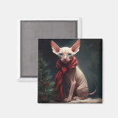 雪の中のスフィンクス犬 マグネット (正面/裏面)