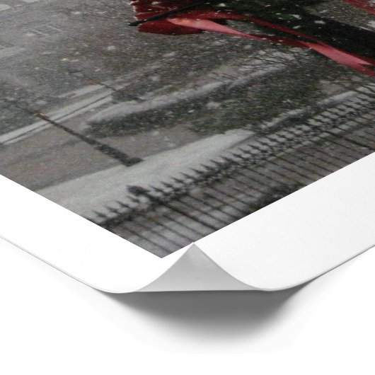 雪の中のセントルイス大聖堂ジャクソンスクエア ポスター (角)